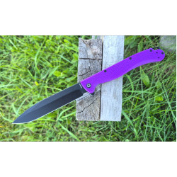 Складной нож Daggerr Finka DL blackwash сталь 8Cr14MoV, рукоять Purple FRN