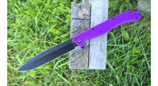 Складной нож Daggerr Finka DL blackwash сталь 8Cr14MoV, рукоять Purple FRN