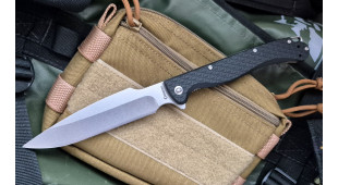 Складной нож Daggerr Harpoon DL stonewash сталь 8Cr14MoV, рукоять Black FRN