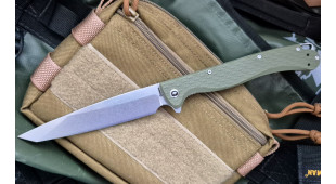 Складной нож Daggerr Shogun DL stonewash сталь 8Cr14MoV, рукоять Olive FRN