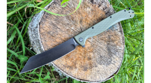 Складной нож Daggerr Tesak DL stonewash сталь 8Cr14MoV рукоять Olive FRN black