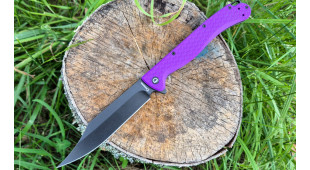 Складной нож Daggerr Toothpick DL stonewash сталь 8Cr14MoV, рукоять Purple Black FRN