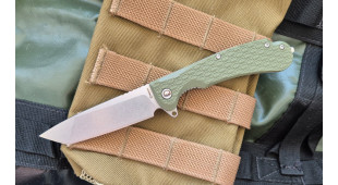 Складной нож Daggerr Yakuza DL stonewash сталь 8Cr14MoV, рукоять Olive FRN