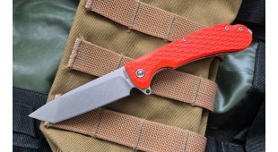 Складной нож Daggerr Yakuza DL stonewash сталь 8Cr14MoV, рукоять Orange FRN