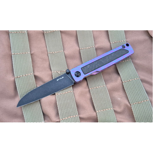  Нож Style blackwashed N690 Violet Titanium