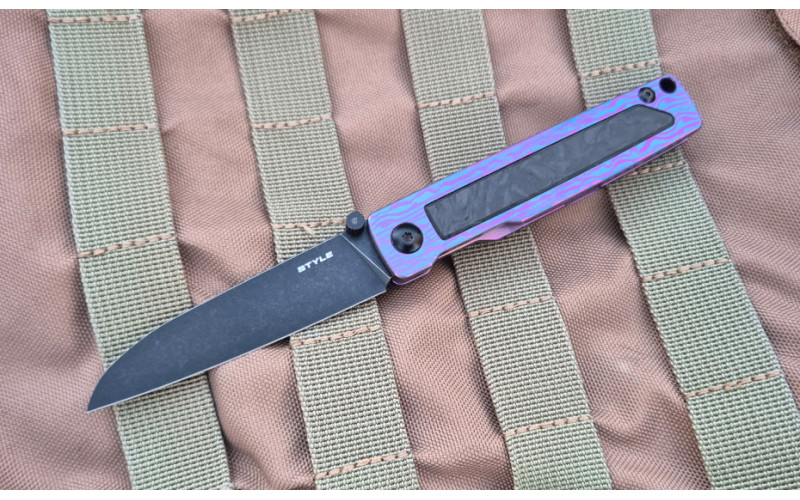  Нож Style blackwashed N690 Violet Titanium